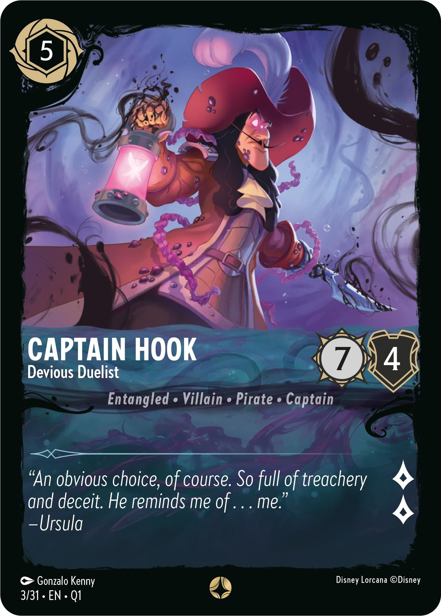 Image for Captain Hook - Devious Duelist (3/31) (Illumineer's Quest: Deep Trouble) (Q1) - Disney Lorcana