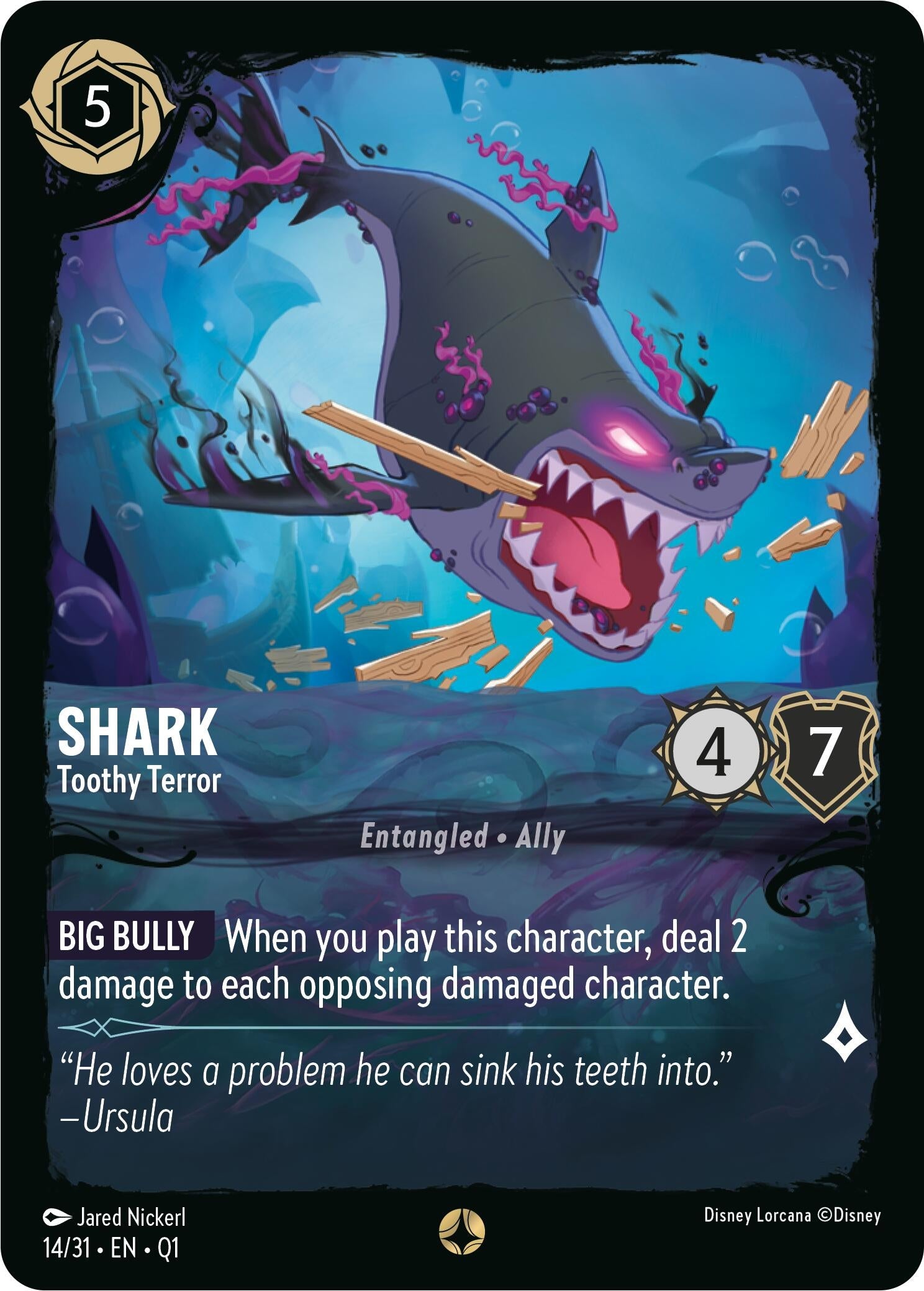 Image for Shark - Toothy Terror (14/31) (Illumineer's Quest: Deep Trouble) (Q1) - Disney Lorcana
