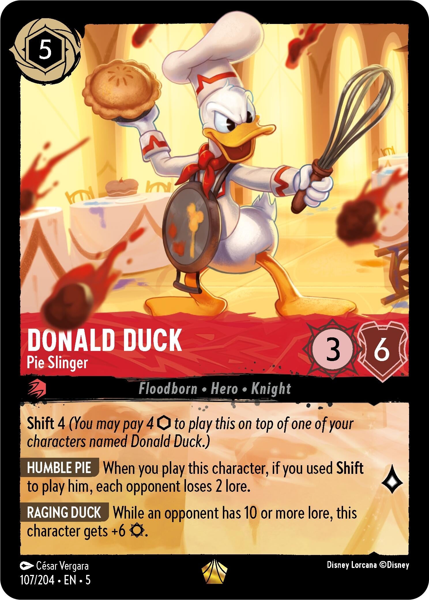 Image for Donald Duck - Pie Slinger (107/204) (Shimmering Skies) (5) - Disney Lorcana