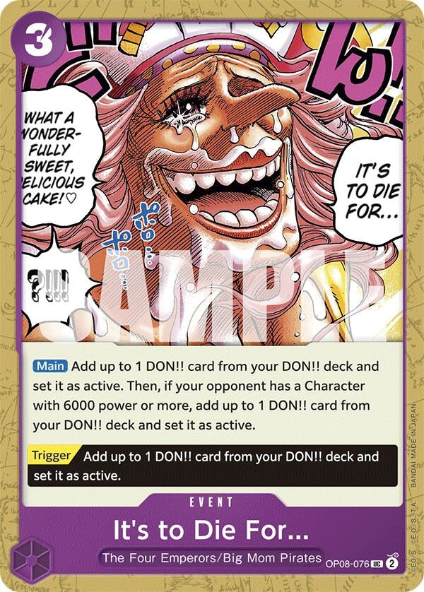 Image for It's to Die For (OP08-076) (Two Legends) (OP08) - One Piece Card Game