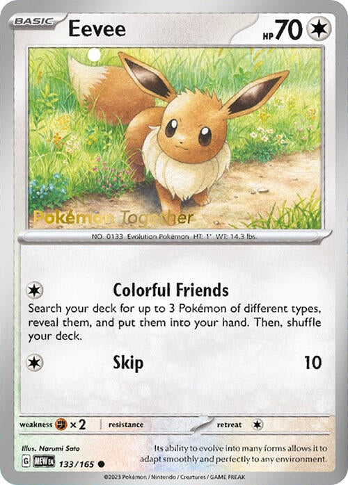 Image for Eevee - 133/165 (Pokemon Together) (133/165) (Miscellaneous Cards & Products) (MCAP) - Pokemon