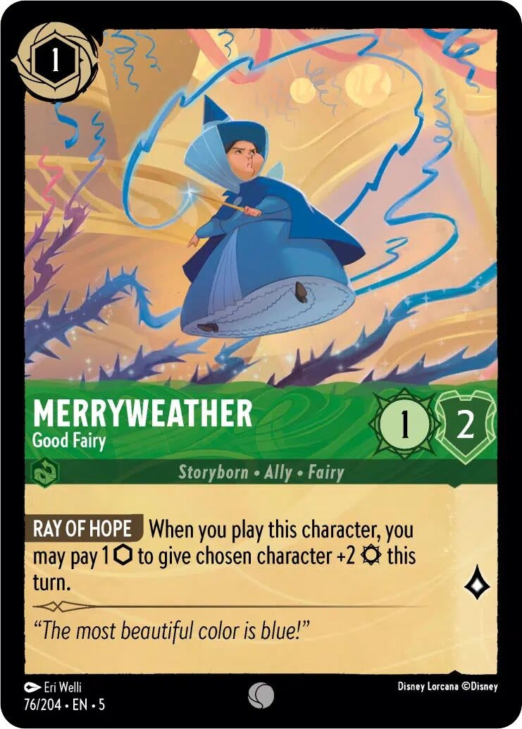 Image for Merryweather - Good Fairy (76/204) (Shimmering Skies) (5) - Disney Lorcana