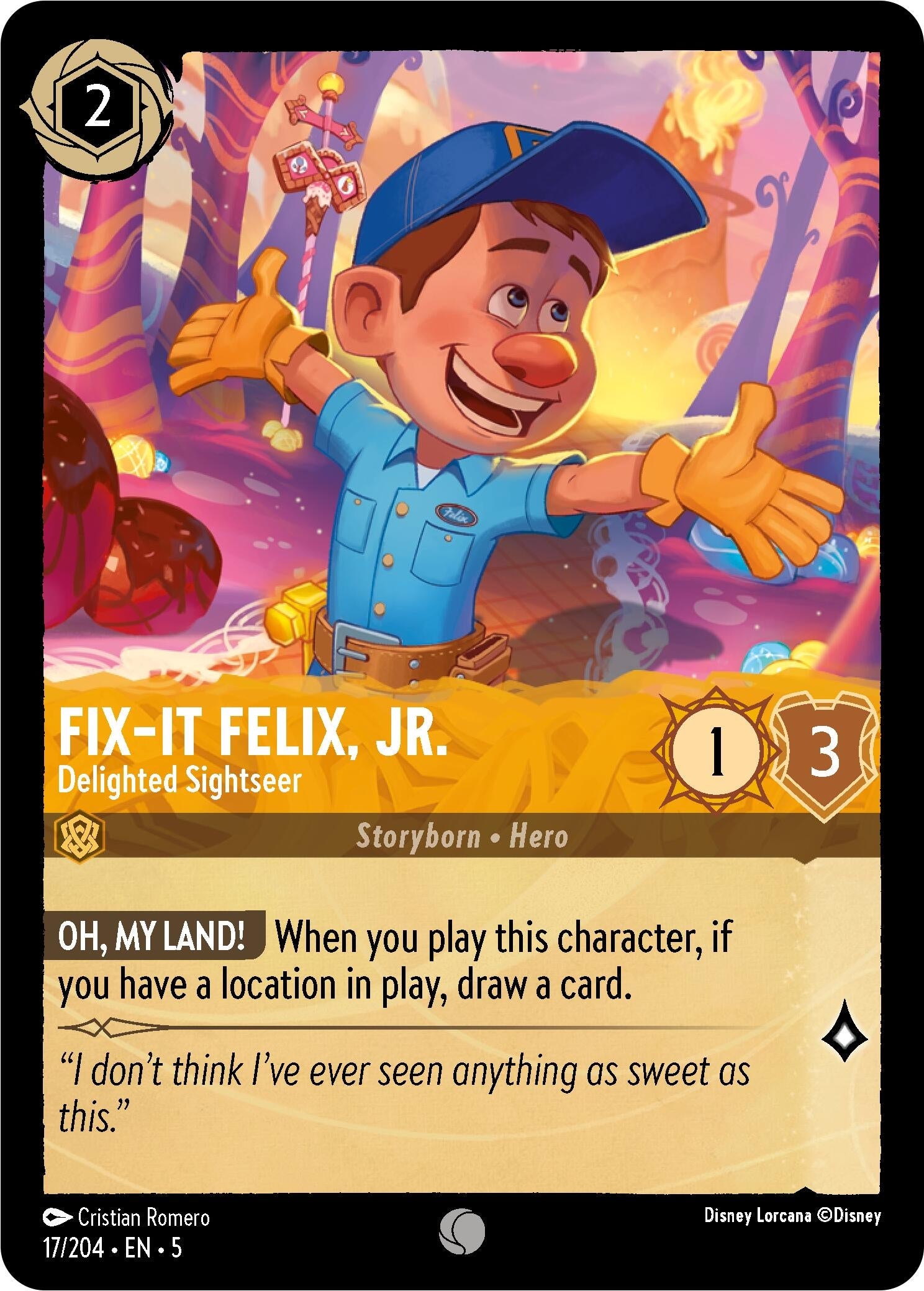 Image for Fix-It Felix, Jr. - Delighted Sightseer (17/204) (Shimmering Skies) (5) - Disney Lorcana