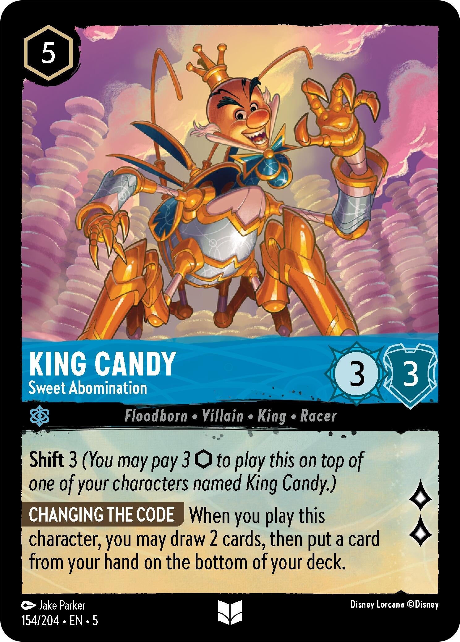 Image for King Candy - Sweet Abomination (154/204) (Shimmering Skies) (5) - Disney Lorcana