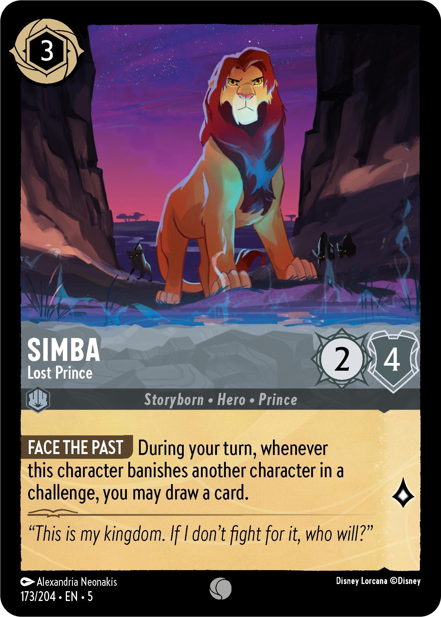 Image for Simba - Lost Prince (173/204) (Shimmering Skies) (5) - Disney Lorcana