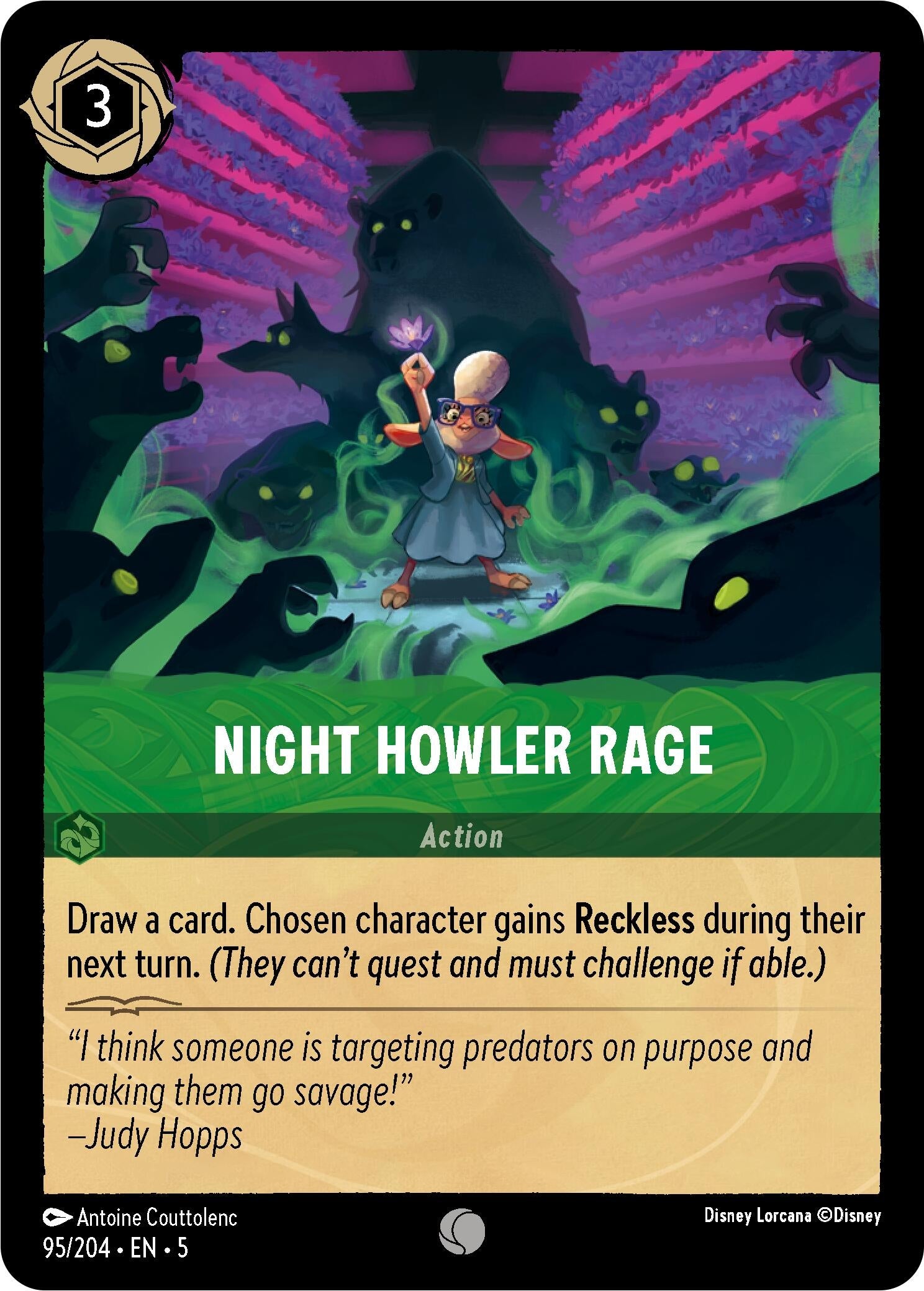 Image for Night Howler Rage (95/204) (Shimmering Skies) (5) - Disney Lorcana