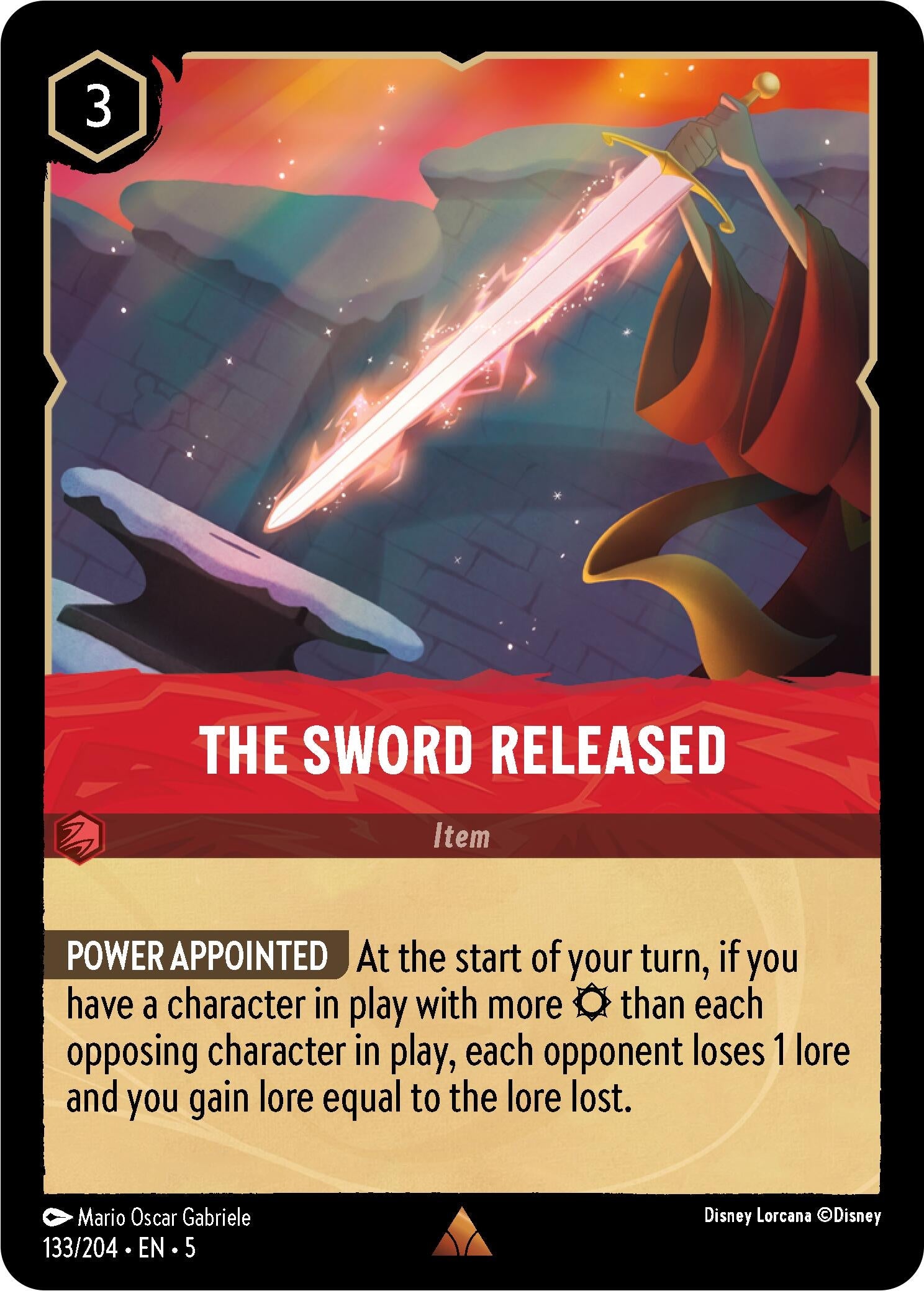 Image for The Sword Released (133/204) (Shimmering Skies) (5) - Disney Lorcana
