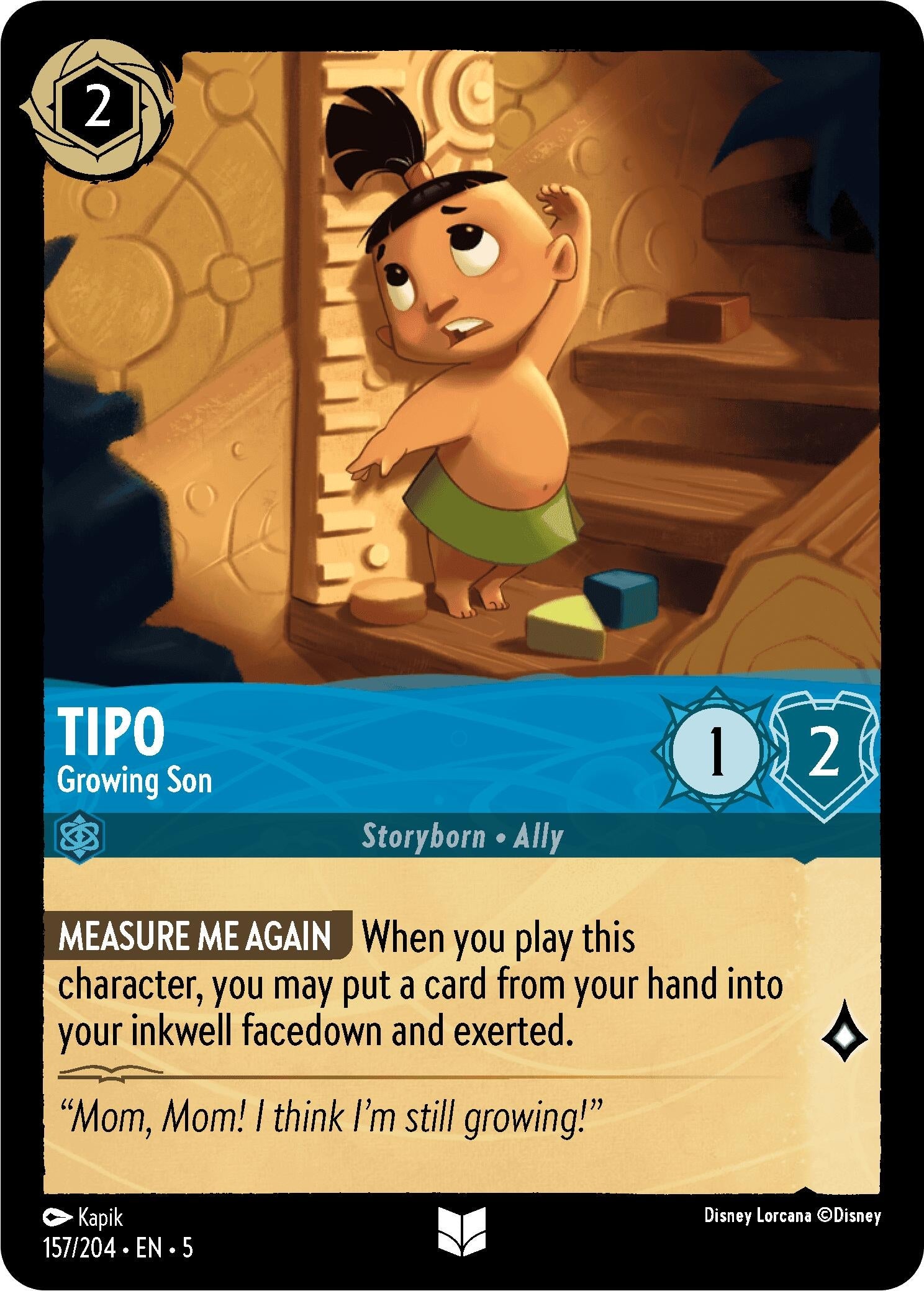 Image for Tipo - Growing Son (157/204) (Shimmering Skies) (5) - Disney Lorcana