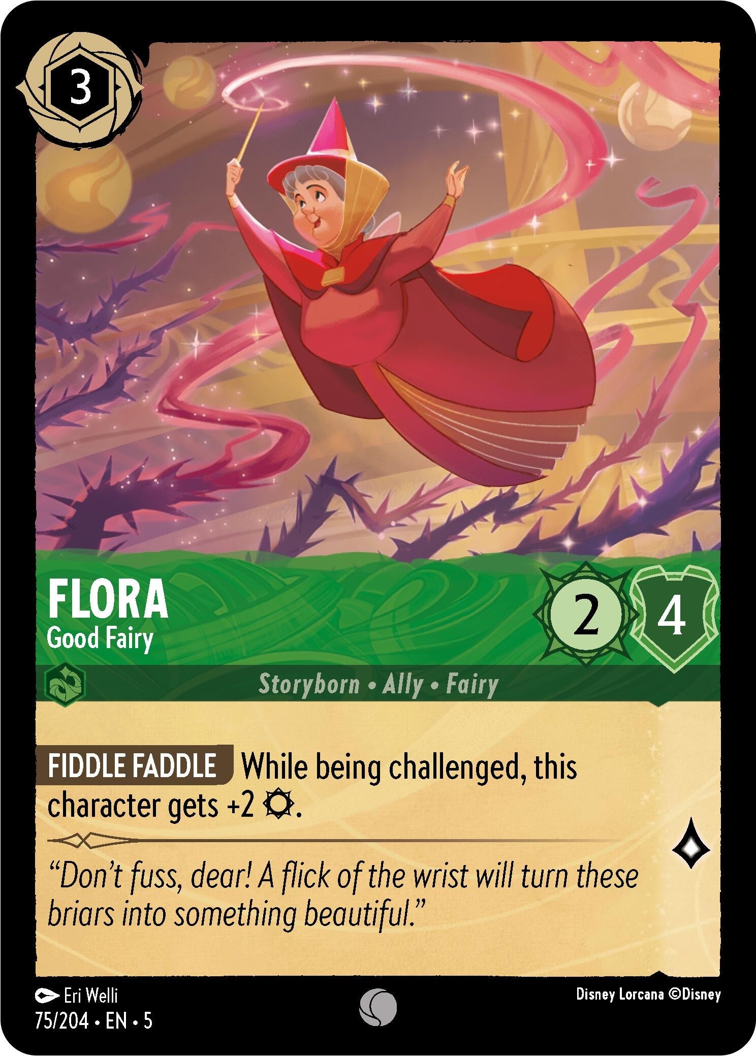 Image for Flora - Good Fairy (75/204) (Shimmering Skies) (5) - Disney Lorcana