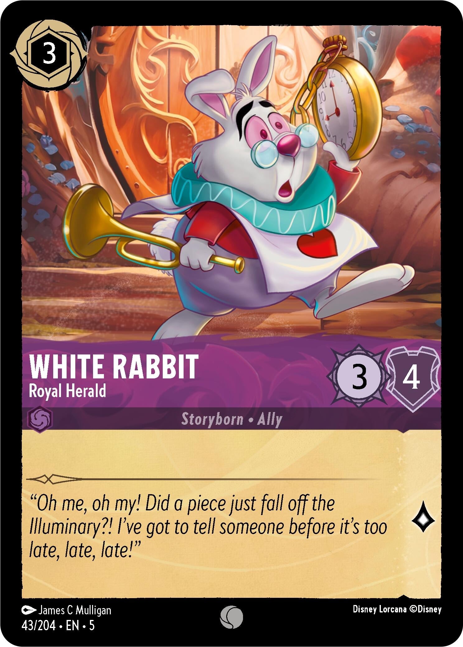 Image for White Rabbit - Royal Herald (43/204) (Shimmering Skies) (5) - Disney Lorcana