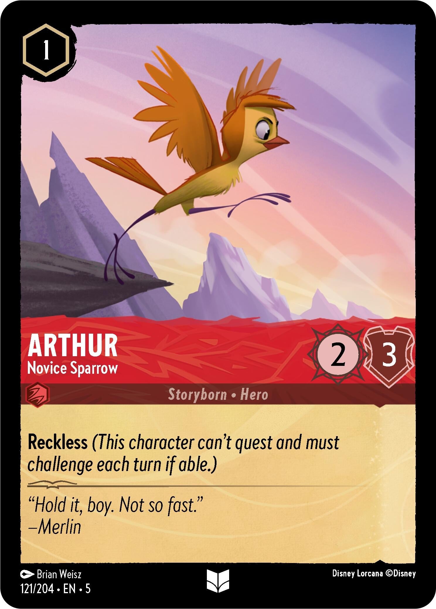 Image for Arthur - Novice Sparrow (121/204) (Shimmering Skies) (5) - Disney Lorcana