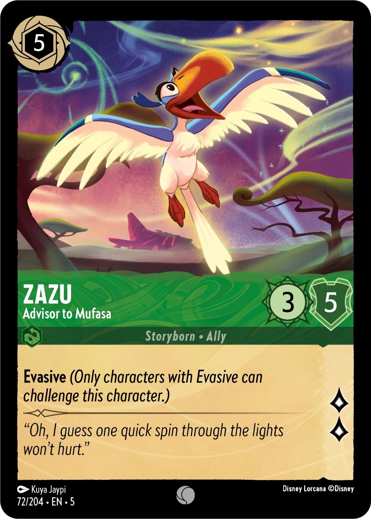 Image for Zazu - Advisor to Mufasa (72/204) (Shimmering Skies) (5) - Disney Lorcana
