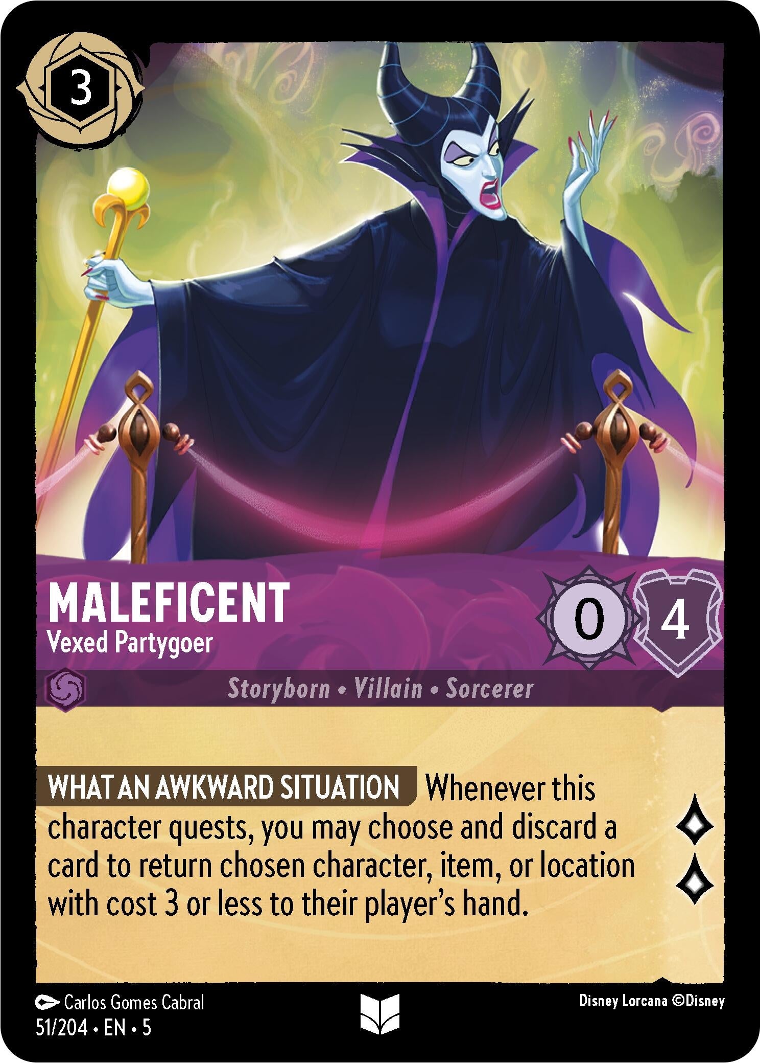 Image for Maleficent - Vexed Partygoer (51/204) (Shimmering Skies) (5) - Disney Lorcana
