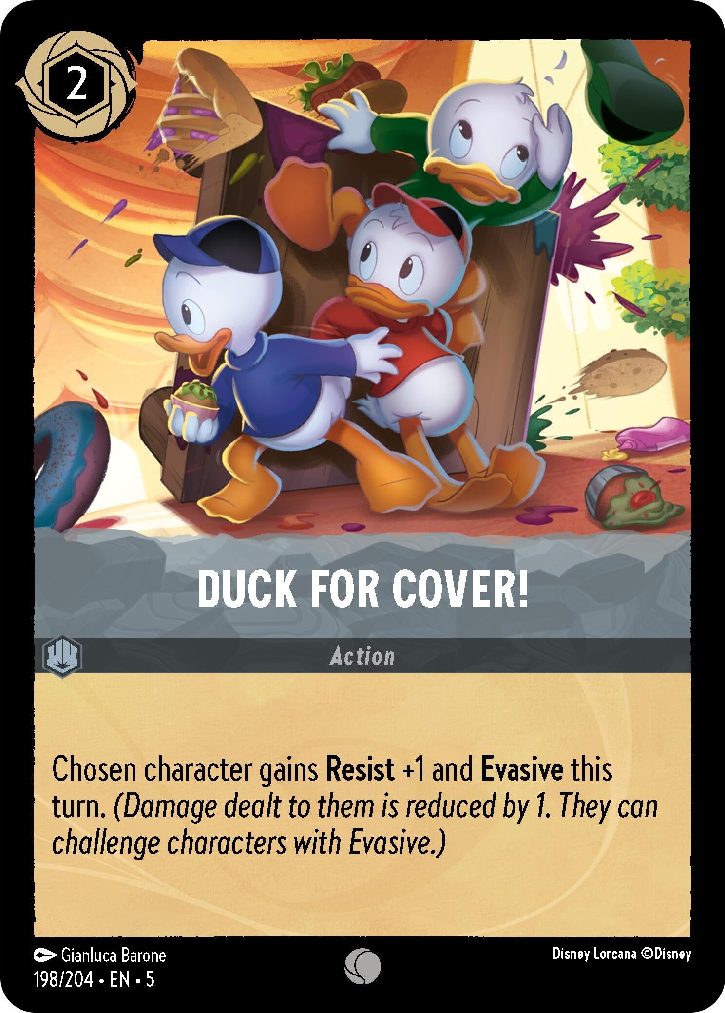 Image for Duck for Cover! (198/204) (Shimmering Skies) (5) - Disney Lorcana