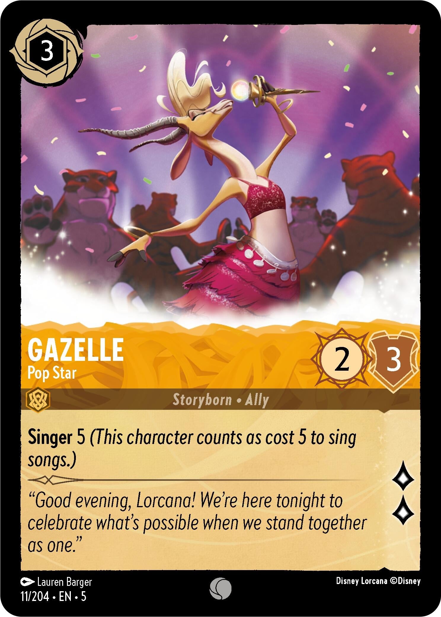 Image for Gazelle - Pop Star (11/204) (Shimmering Skies) (5) - Disney Lorcana