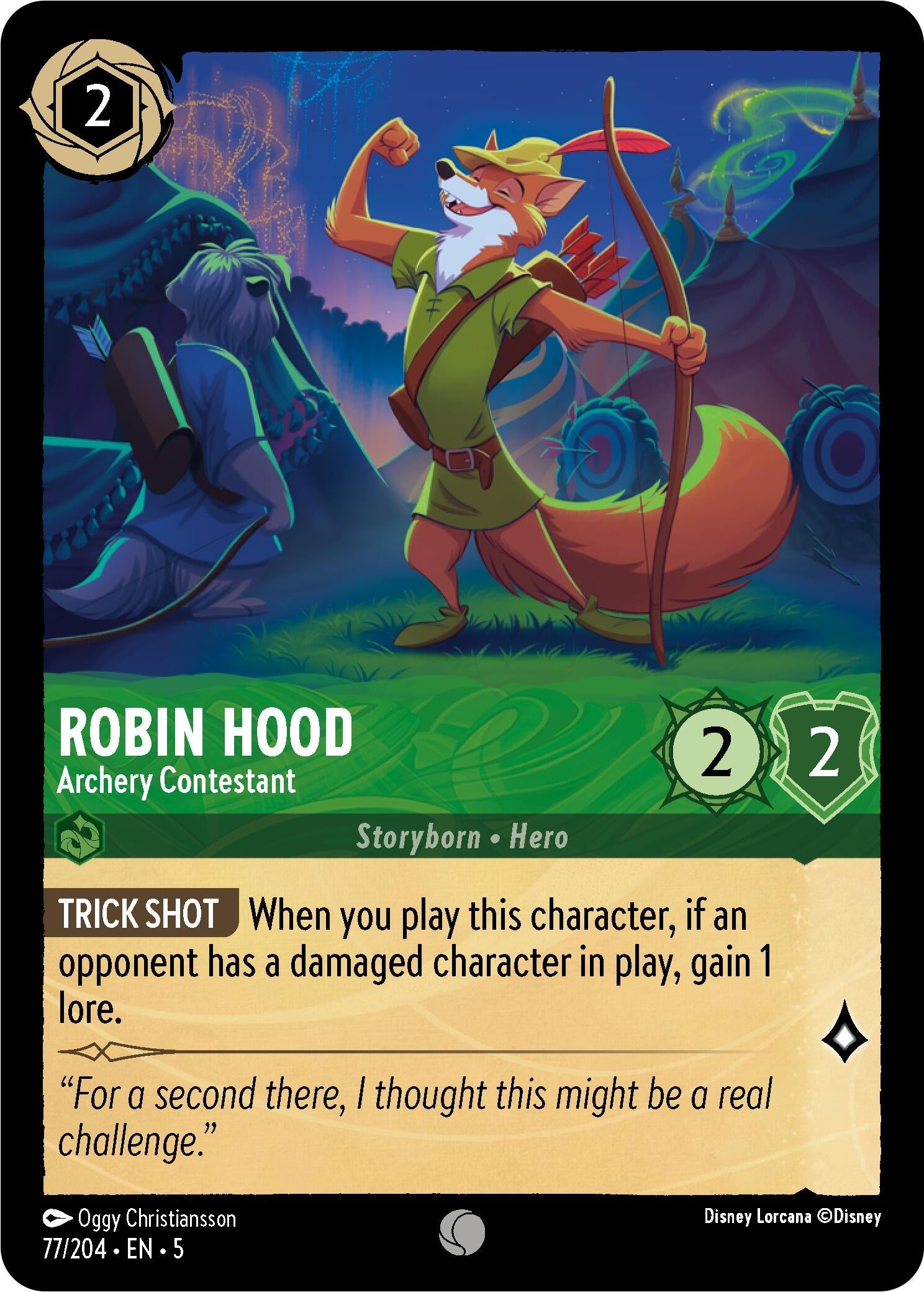 Image for Robin Hood - Archery Contestant (77/204) (Shimmering Skies) (5) - Disney Lorcana