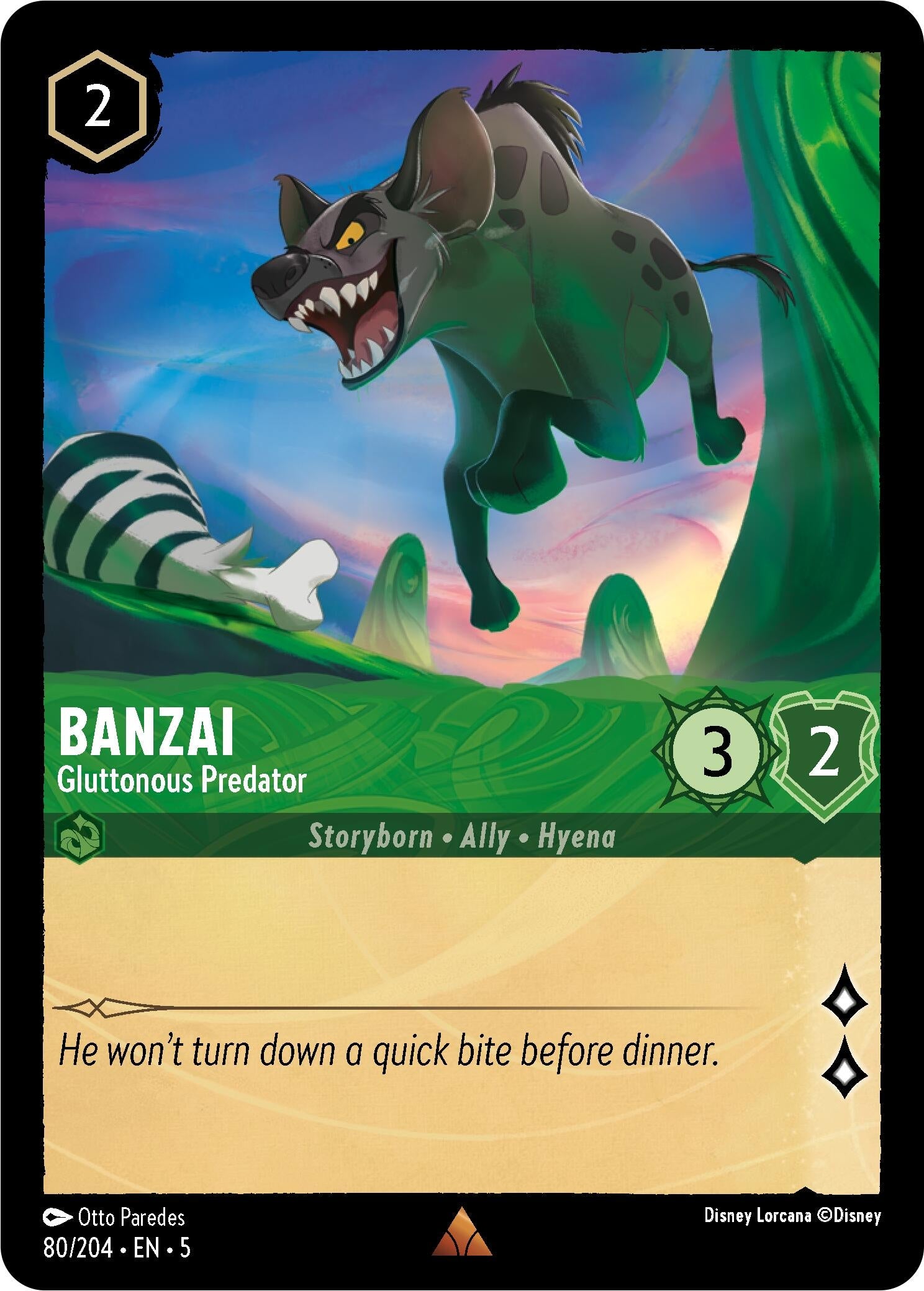 Image for Banzai - Gluttonous Predator (80/204) (Shimmering Skies) (5) - Disney Lorcana