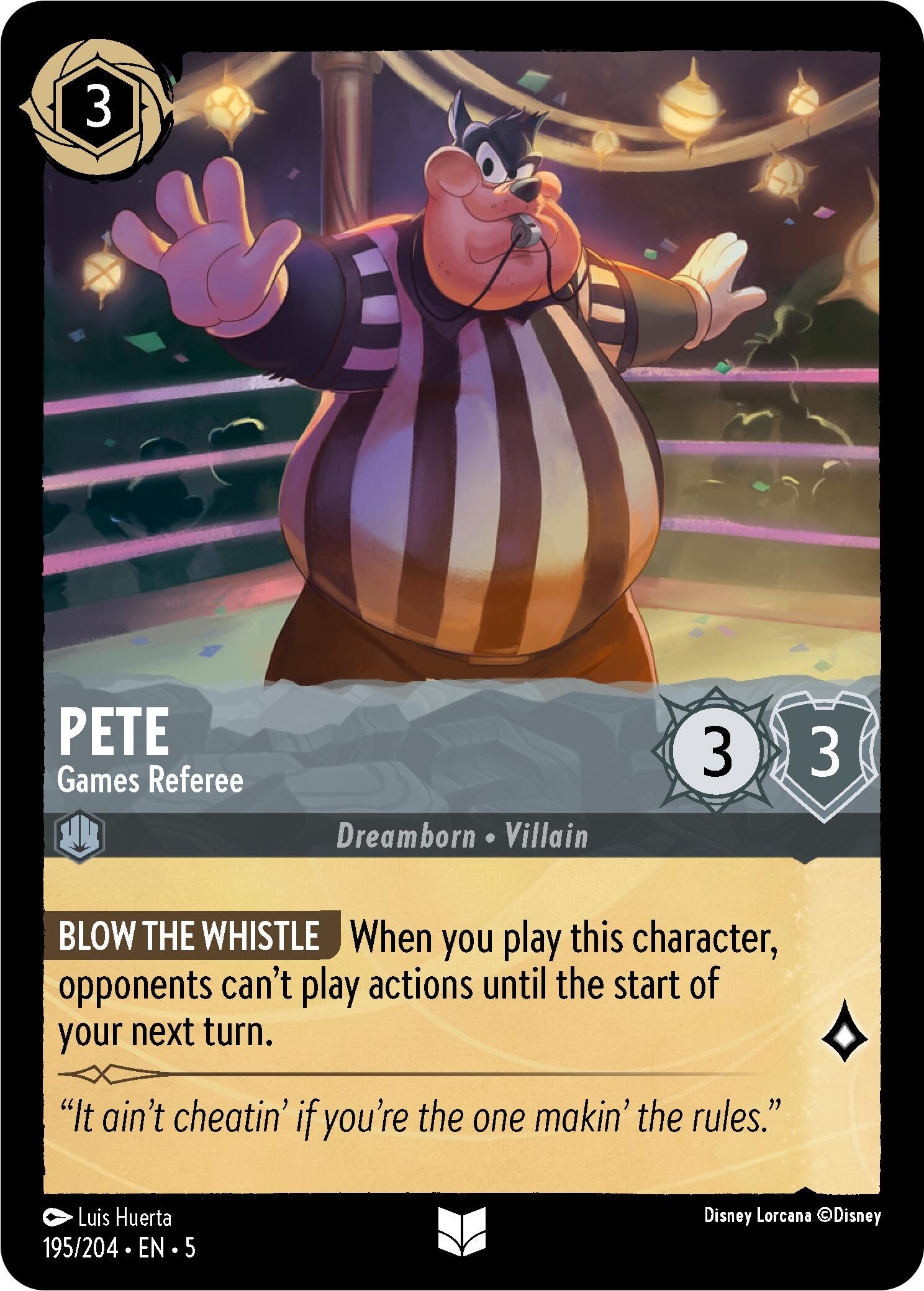 Image for Pete - Games Referee (195/204) (Shimmering Skies) (5) - Disney Lorcana
