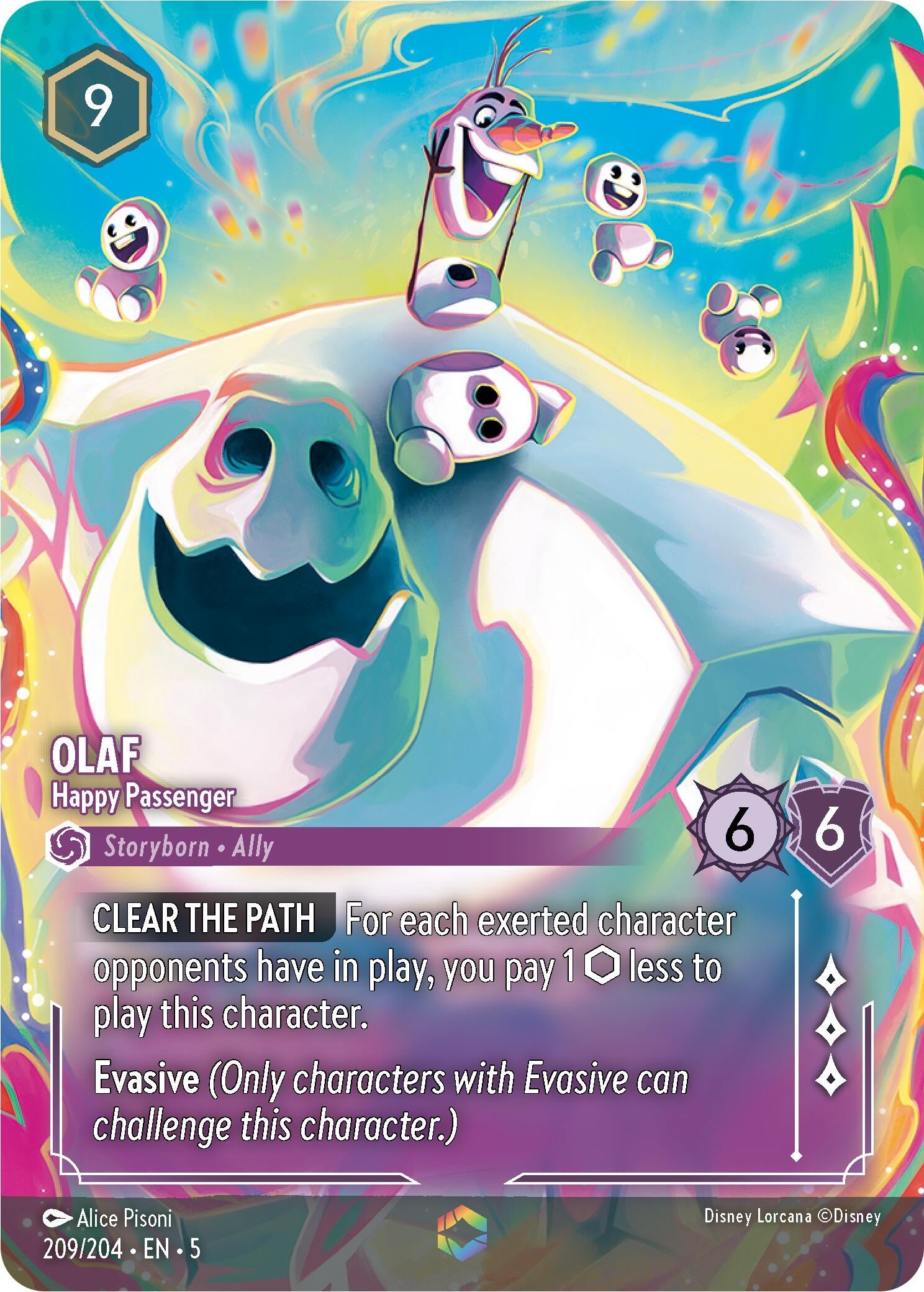 Image for Olaf - Happy Passenger (Enchanted) (209/204) (Shimmering Skies) (5) - Disney Lorcana