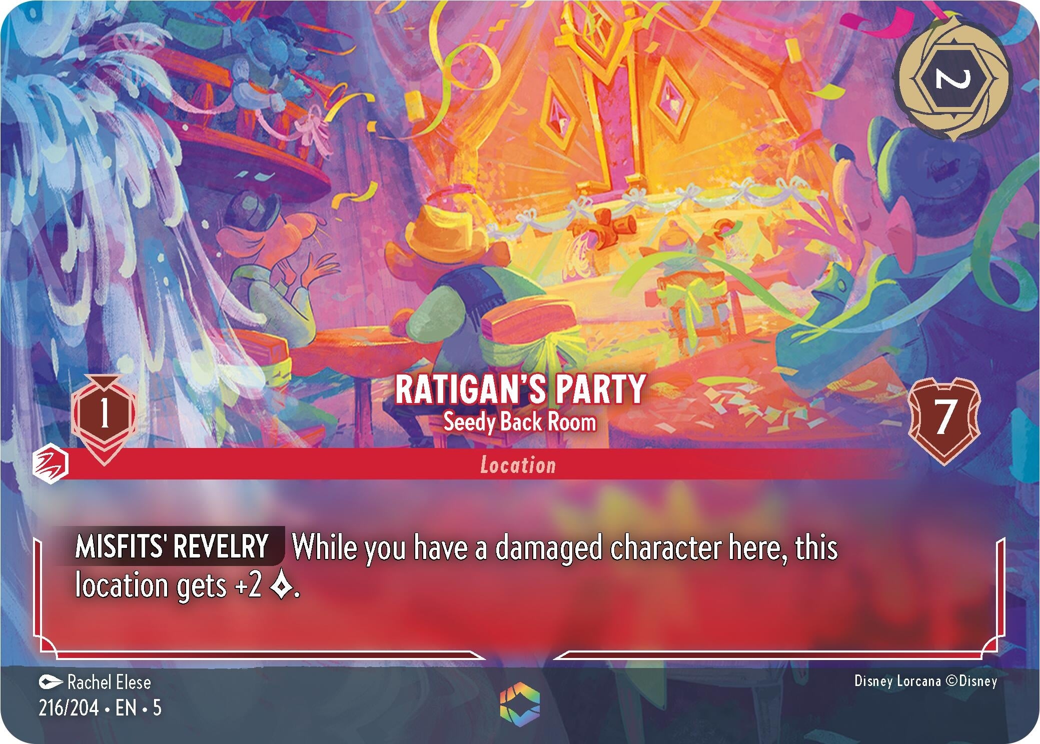 Image for Ratigan's Party - Seedy Back Room (Enchanted) (216/204) (Shimmering Skies) (5) - Disney Lorcana