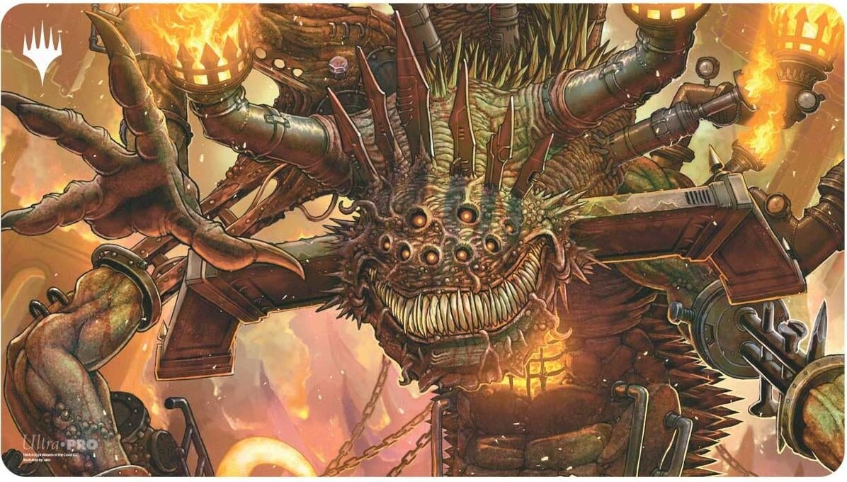 Image for Duskmourn Playmat for Magic: The Gathering - Mythic Cycle Red (Overlord of the Boilerbilges) - Playmats