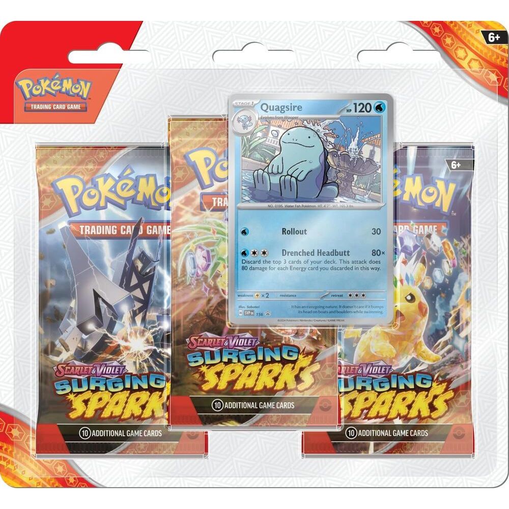 POKÉMON TCG Scarlet & Violet 8: Surging Sparks 3-pack Blister - PokeBox USA