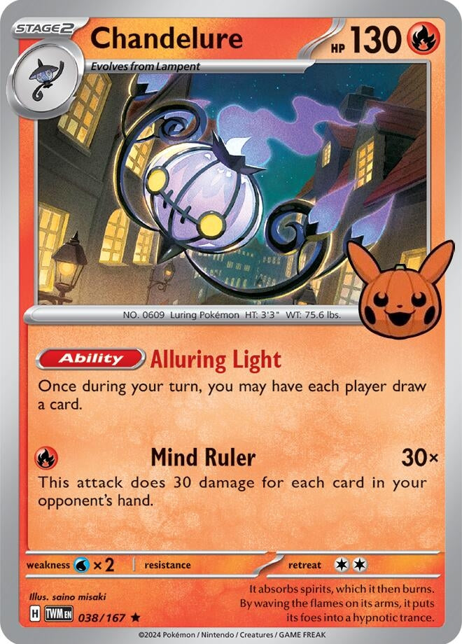 Image for Chandelure (038/167) (Trick or Trade BOOster Bundle 2024) (TTBB24) - Pokemon