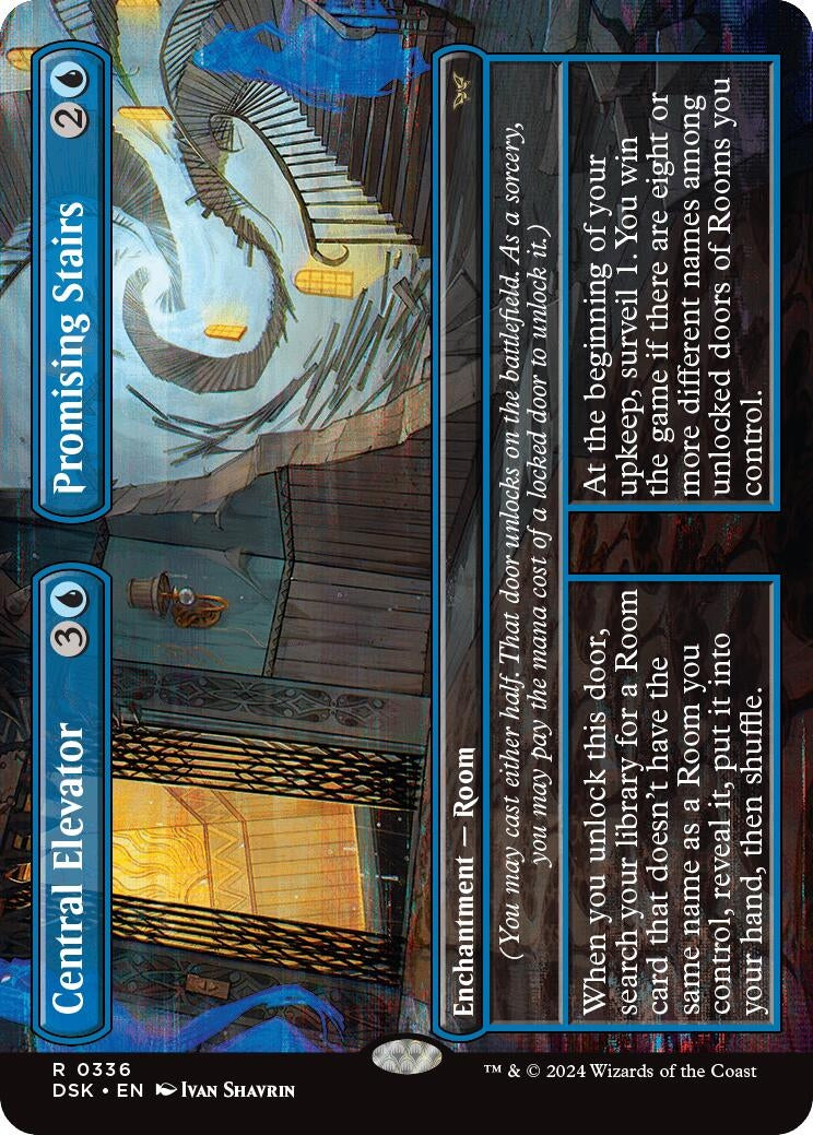 Central Elevator // Promising Stairs (Borderless) (336) (Duskmourn: House of Horror)