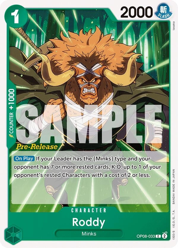 Image for Roddy (OP08-033) (Two Legends Pre-Release Cards) (OP08 PRE) - One Piece Card Game
