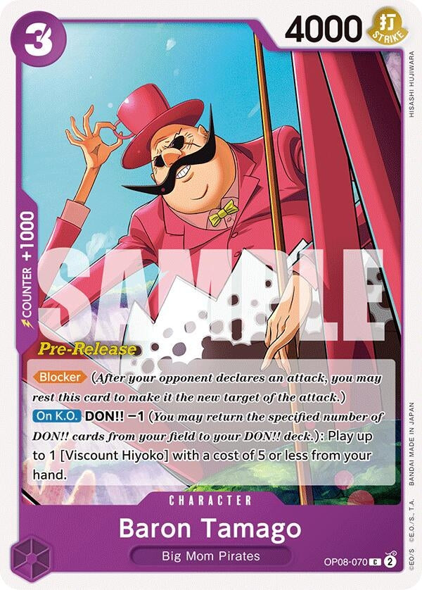 Image for Baron Tamago (OP08-070) (Two Legends Pre-Release Cards) (OP08 PRE) - One Piece Card Game