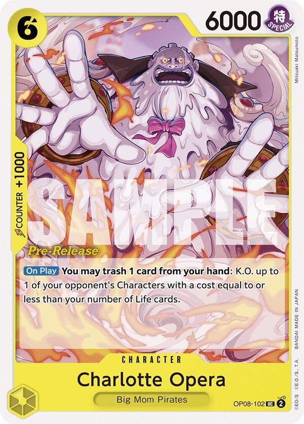 Image for Charlotte Opera (OP08-102) (Two Legends Pre-Release Cards) (OP08 PRE) - One Piece Card Game