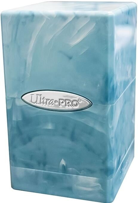 Image for Marble Satin Tower - Light Blue and White - Deck Boxes