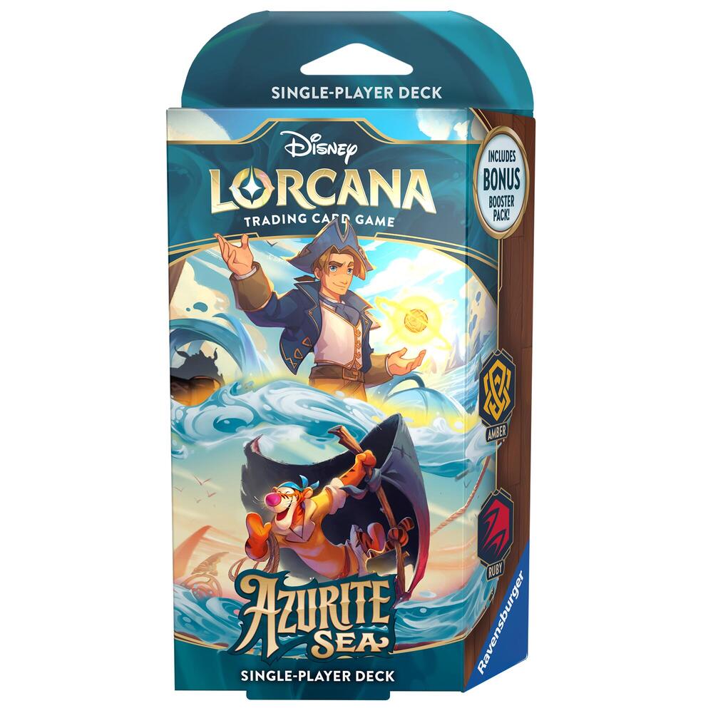 Disney Lorcana TCG - Set 6: Azurite Sea - Jim Hawkins and Tigger Starter Deck (Amber/Ruby) - PokeBox USA