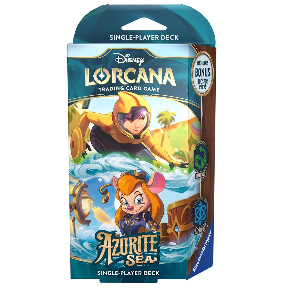 Disney Lorcana TCG - Set 6: Azurite Sea - Tomago and Gadget Starter Deck (Emerald/Sapphire) - PokeBox USA