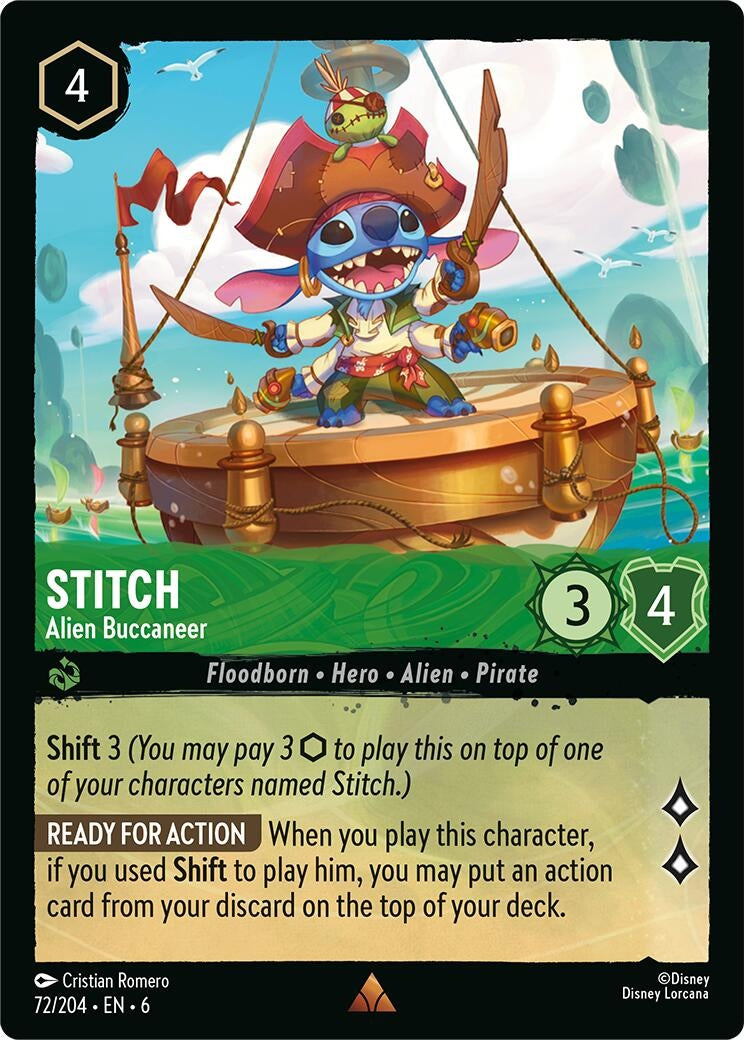 Image for Stitch - Alien Buccaneer (72/204) (Azurite Sea) (6) - Disney Lorcana