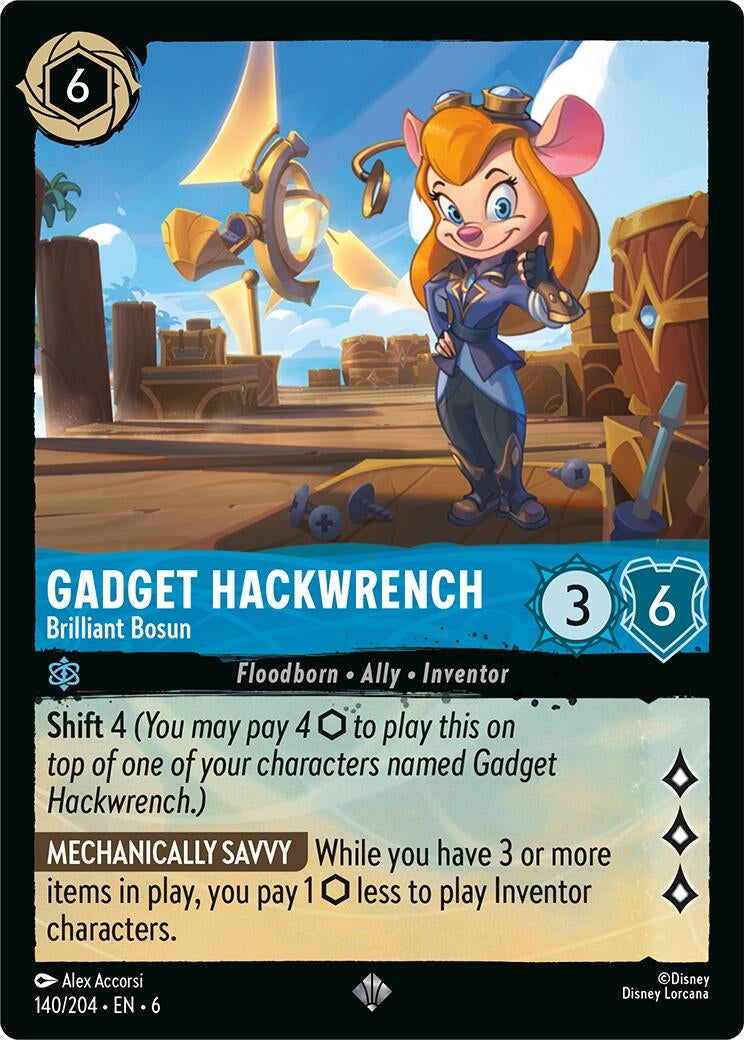 Image for Gadget Hackwrench - Brilliant Bosun (140/204) (Azurite Sea) (6) - Disney Lorcana