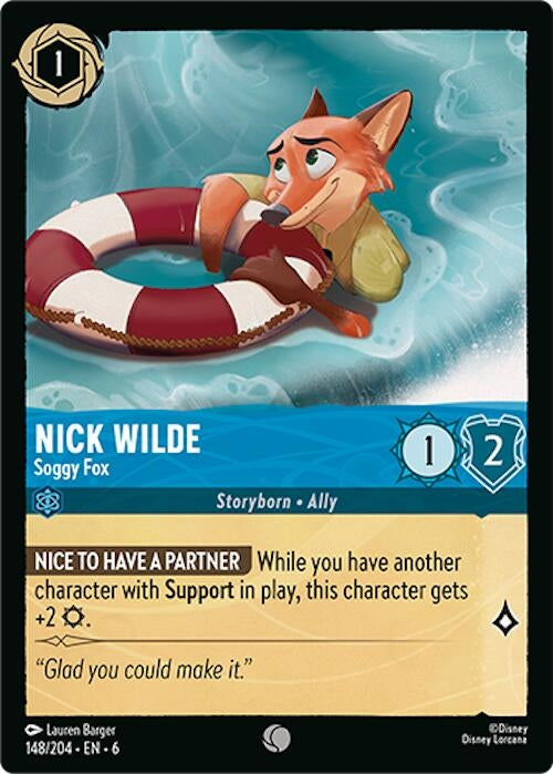 Image for Nick Wilde - Soggy Fox (148/204) (Azurite Sea) (6) - Disney Lorcana