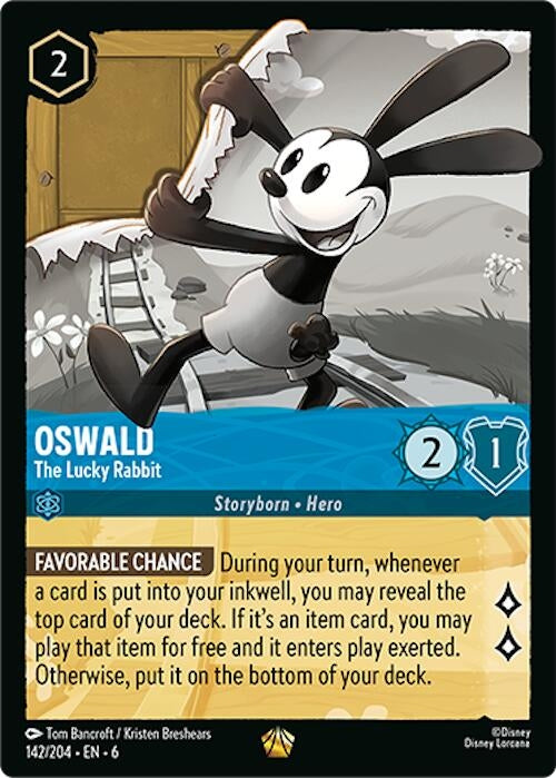 Image for Oswald - The Lucky Rabbit (142/204) (Azurite Sea) (6) - Disney Lorcana
