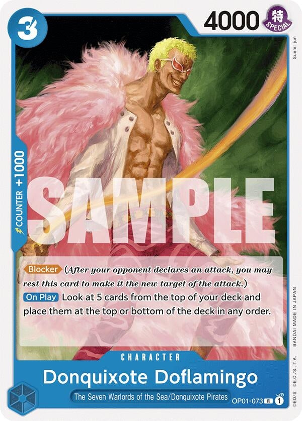 Image for Donquixote Doflamingo (OP01-073) (OP01-073) (Starter Deck 17: BLUE Donquixote Doflamingo) (ST-17) - One Piece Card Game