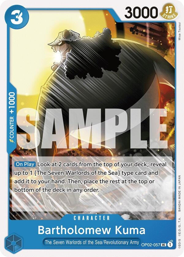 Image for Bartholomew Kuma (OP02-057) (Starter Deck 17: BLUE Donquixote Doflamingo) (ST-17) - One Piece Card Game
