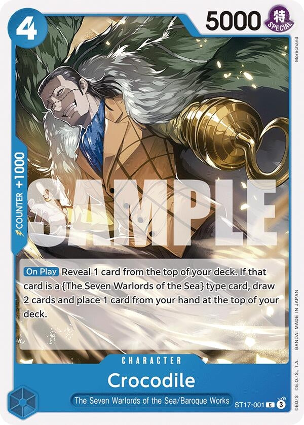 Image for Crocodile (ST17-001) (Starter Deck 17: BLUE Donquixote Doflamingo) (ST-17) - One Piece Card Game