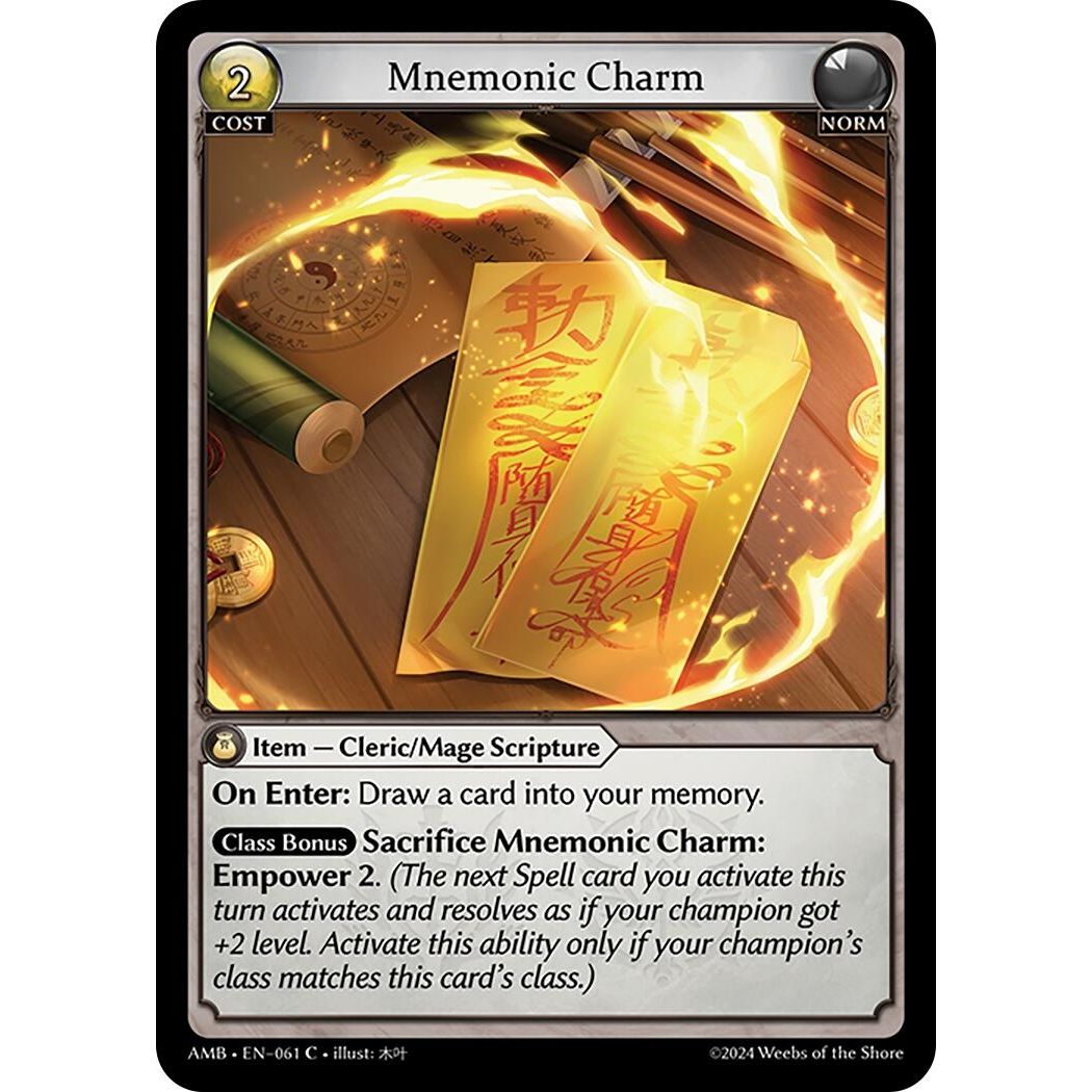 Image for Mnemonic Charm (061) (Mortal Ambition) - Grand Archive TCG