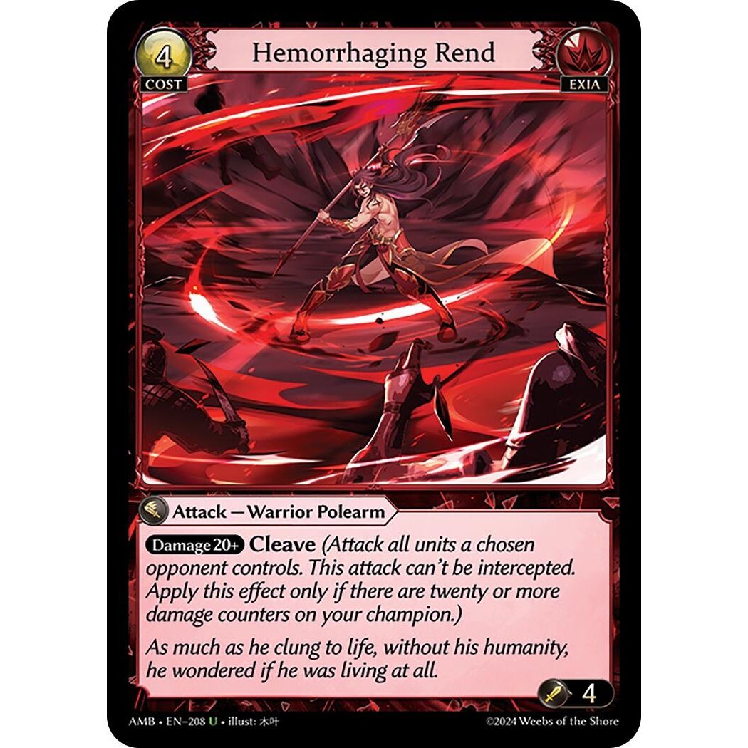 Image for Hemorrhaging Rend (208) (Mortal Ambition) - Grand Archive TCG