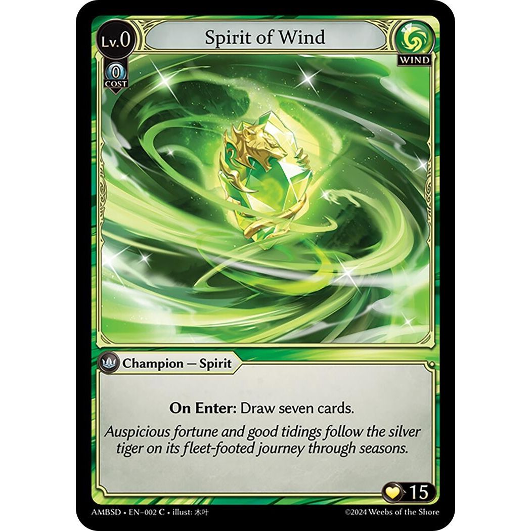 Image for Spirit of Wind (002) (Mortal Ambition Starter Decks) - Grand Archive TCG