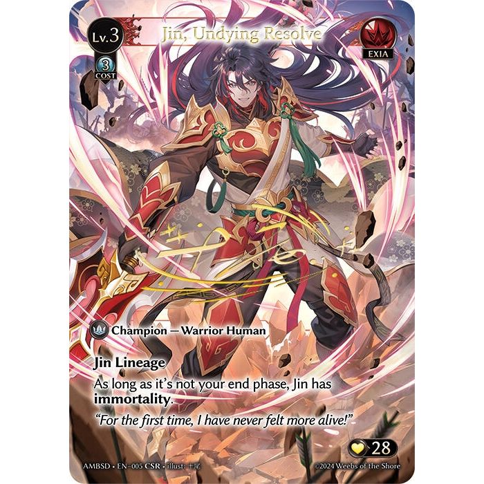 Image for Jin, Undying Resolve (CSR) (005) (Mortal Ambition Starter Decks) - Grand Archive TCG