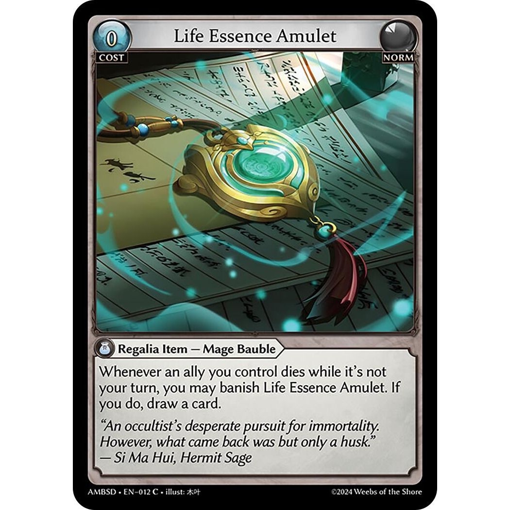 Image for Life Essence Amulet (012) (Mortal Ambition Starter Decks) - Grand Archive TCG