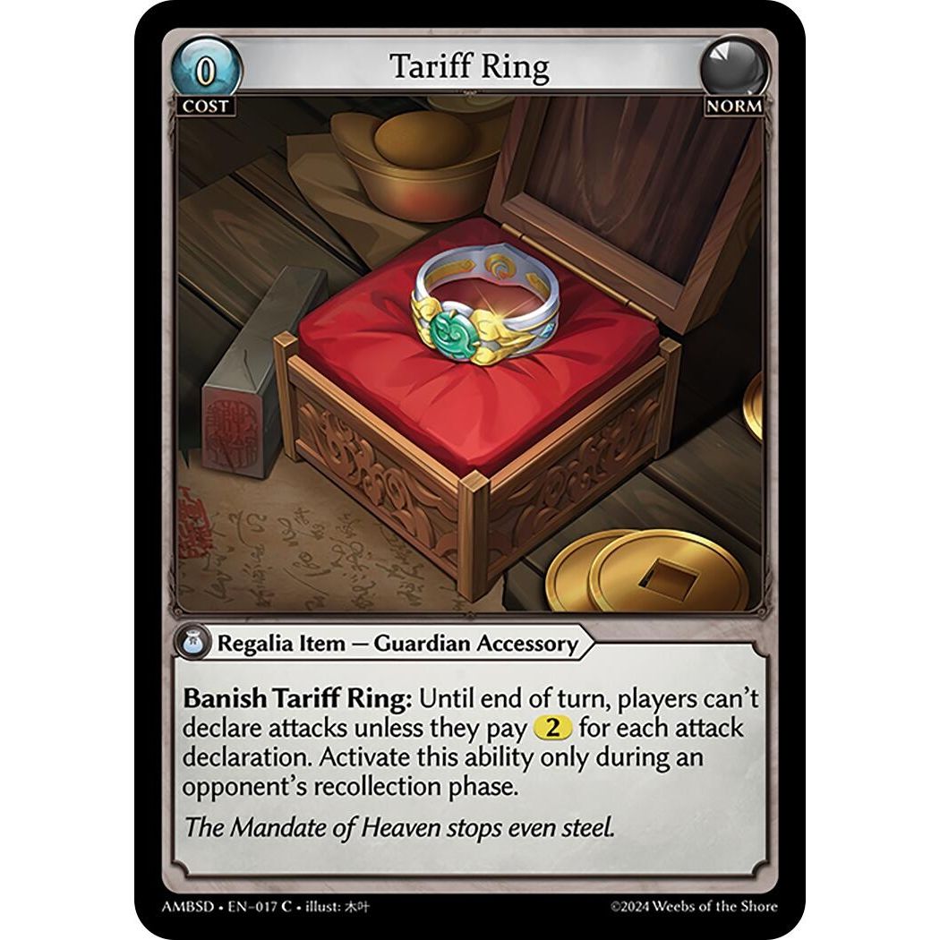 Image for Tariff Ring (017) (Mortal Ambition Starter Decks) - Grand Archive TCG