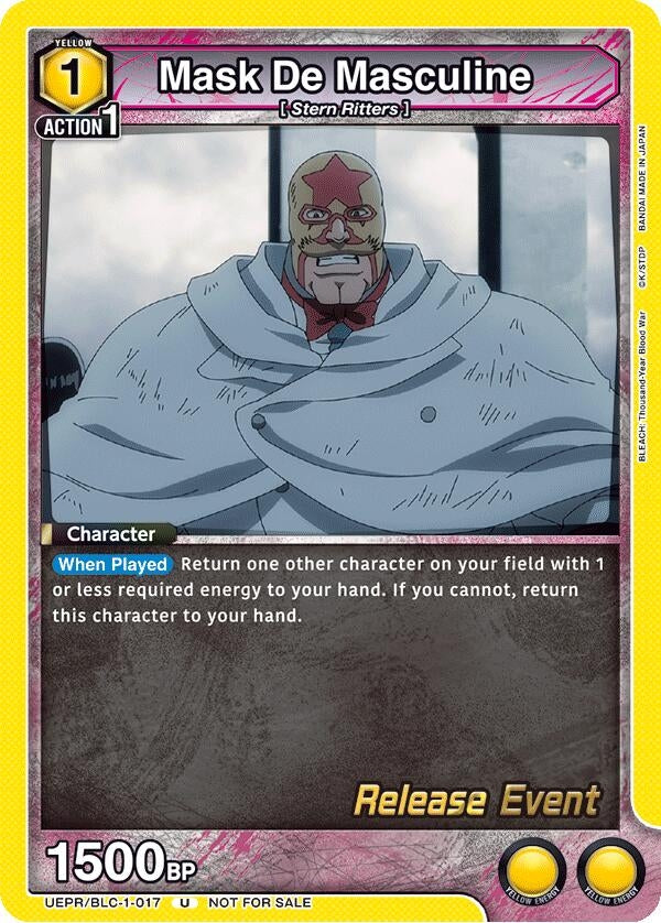 Image for Mask De Masculine (UEPR/BLC-1-017) (UE01BT: BLEACH: Thousand-Year Blood War Release Event Cards) (UE01BT_RE) - Union Arena
