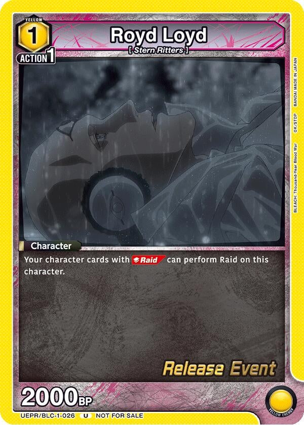 Image for Royd Loyd (UEPR/BLC-1-026) (UE01BT: BLEACH: Thousand-Year Blood War Release Event Cards) (UE01BT_RE) - Union Arena
