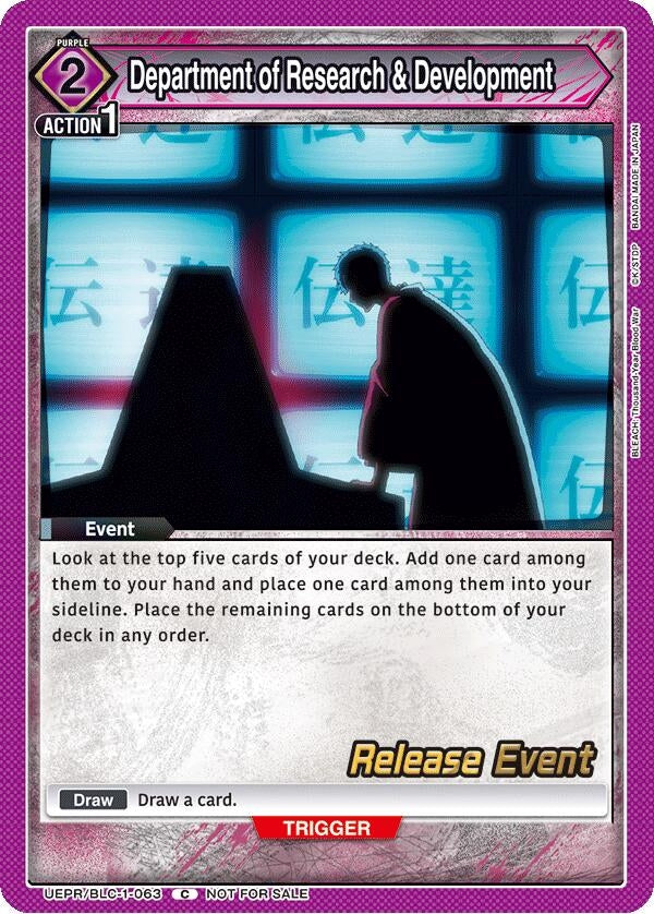 Image for Department of Research & Development (UEPR/BLC-1-063) (UE01BT: BLEACH: Thousand-Year Blood War Release Event Cards) (UE01BT_RE) - Union Arena